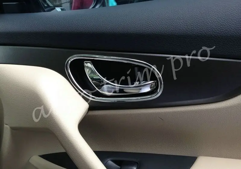 Хромированная внутренняя дверная ручка крышка чаши Накладка для Nissan Rogue Sport Qashqai