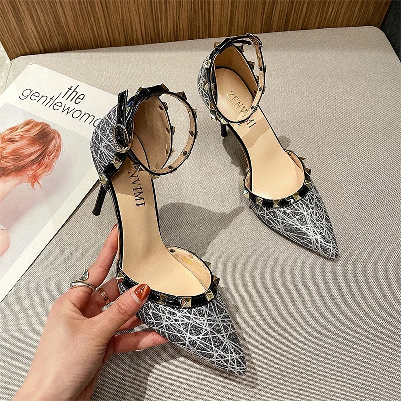 

Women Pointed Toe High Heels Woman Thin Heels Ladies Sexy Pumps Ladies Buckle Strap Female Fashion Shoes High Heels Size 34-42