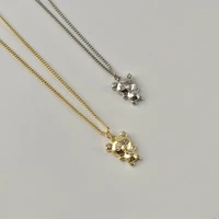 allnewme funny 2 designs metal cartoon bear pendant necklace for women ladies gold silver color thin chain necklace accessories