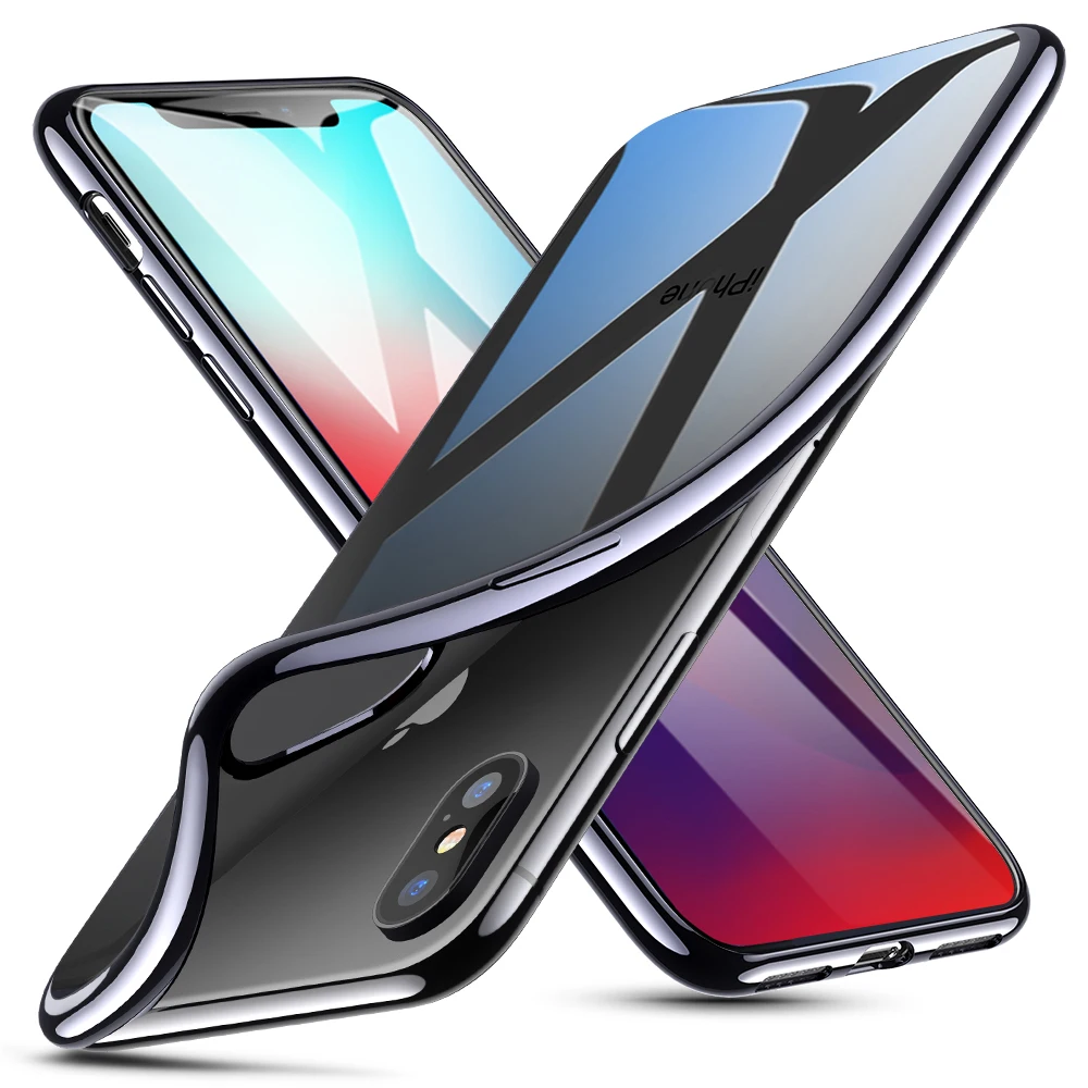 Deep Black ESR чехол для iPhone XS XR XS Max прозрачный чехол Бампер прозрачный мягкий TPU чехол ультра тонкий чехол противоударный чехол для iPhone - Цвет: Deep Black