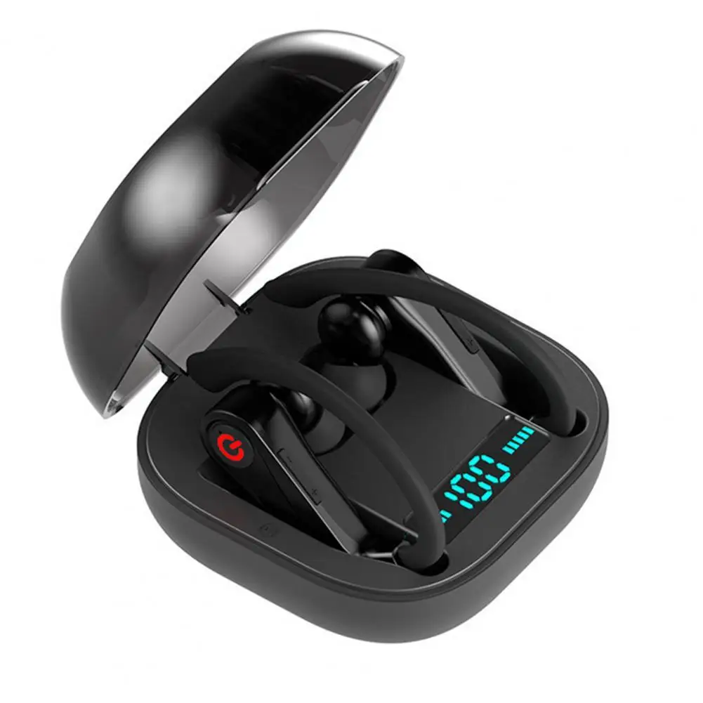 

1 Pair Q62 In-ear Ear Hook Earphones Bluetooths Wireless Earbud Sensitive Voice Control ABS Noise Reduction Stereo Earphone for