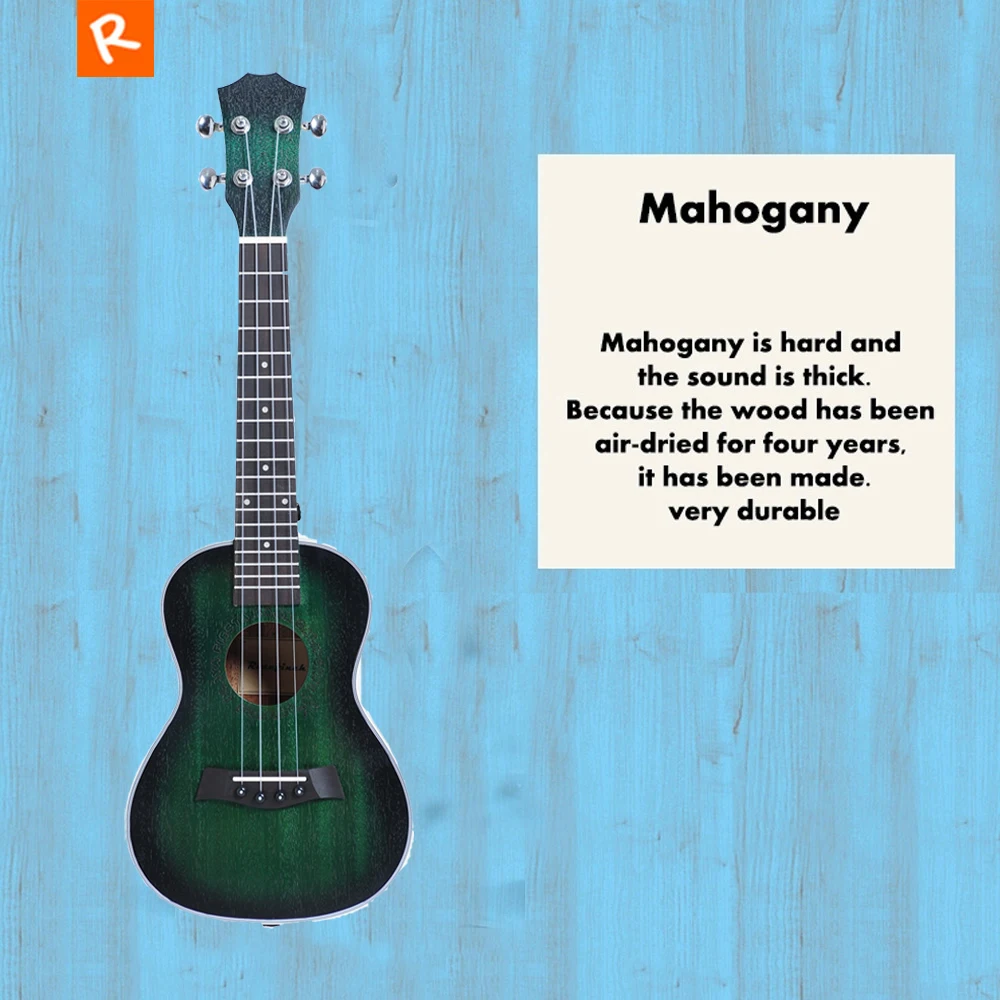 23 дюймов Гавайская гитара для концерта мини из красного дерева с сумкой Capo пояс