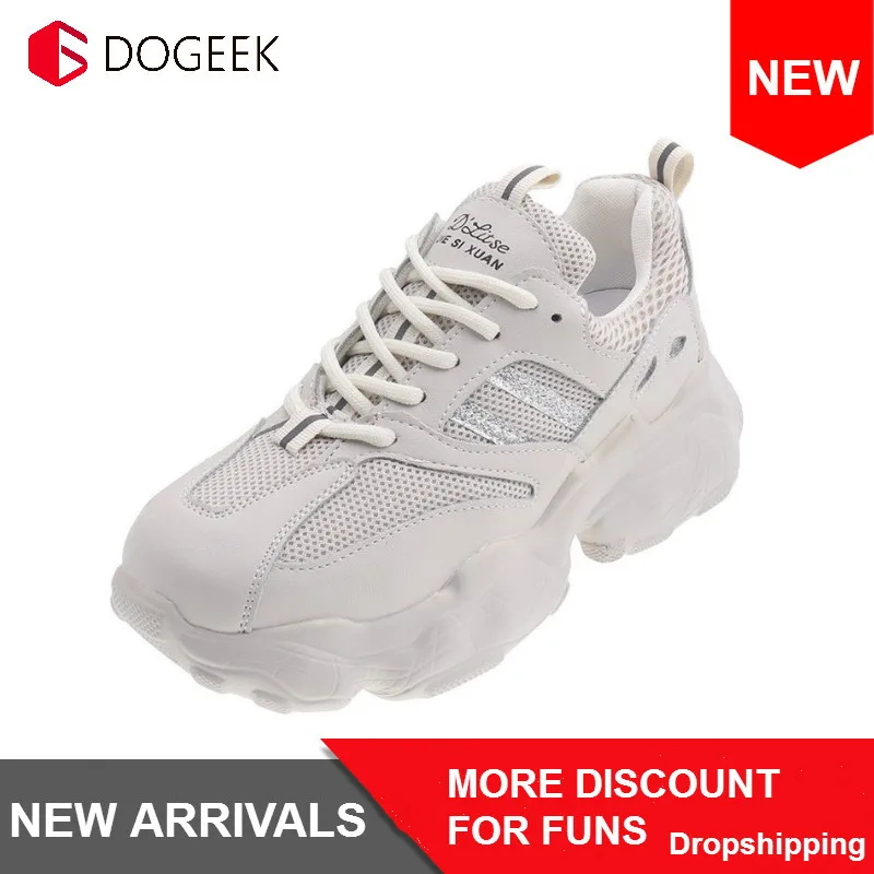 Кроссовки женские на платформе Вулканизированная массивная подошва дышащие