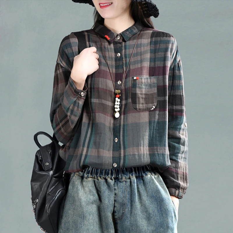 Женские Лоскутные Топы и блузки Max LuLu шифоновые рубашки в клетку стиле панк