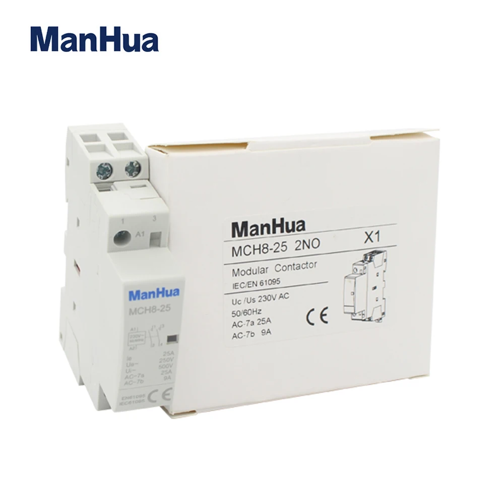 ManHua MCH8 25 2P 25A 220V/230V 50/60HZ Din rail бытовой модульный контактор переменного