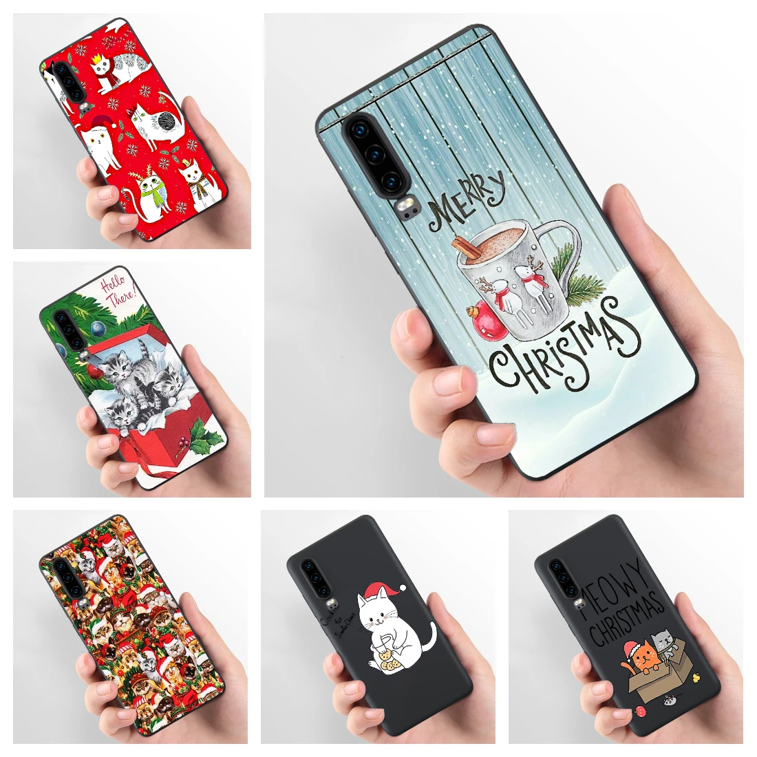 Рождественский Кот мультфильм милый чехол для телефона черный Sotf Силиконовый