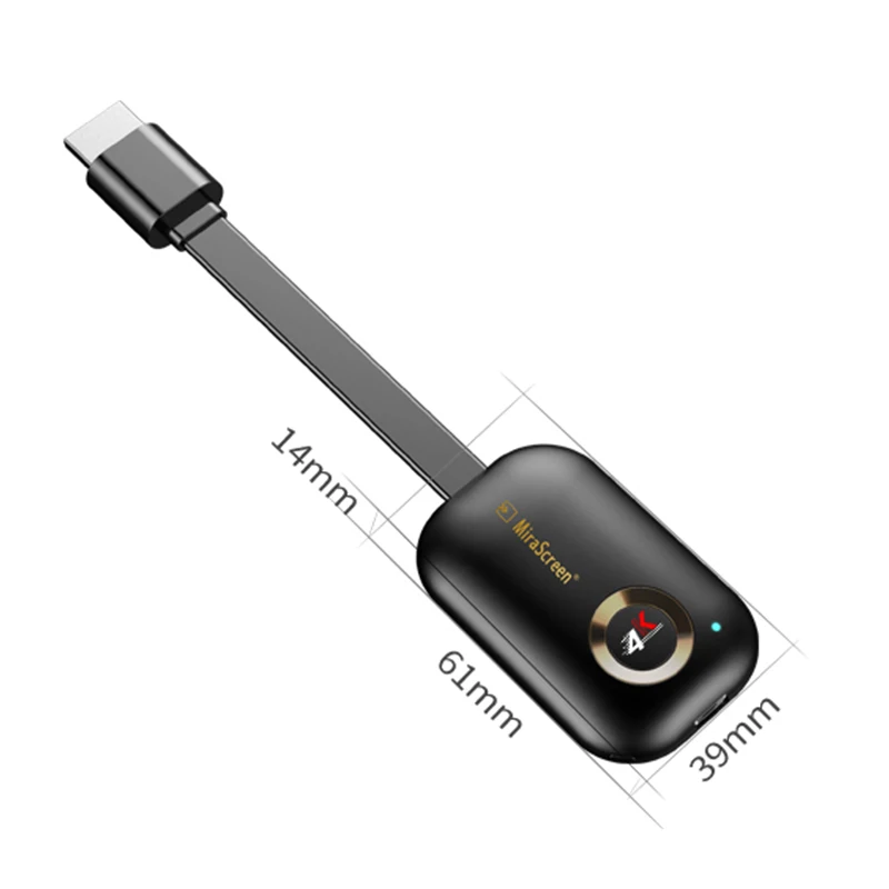 

Mirascreen G9 Plus 2.4G/5G 4K Wireless HDMI H.265 Wifi Display Dongle Mirror Miracast Airplay DLNA Receiver for Projector HDTV