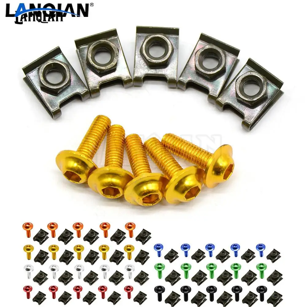 

6mm Motorbike CNC Fairing body work Bolts Screws 5 pcs For Suzuki DL650/V-STROM GS500 GSF 600 Bandit S-X GSF 600S