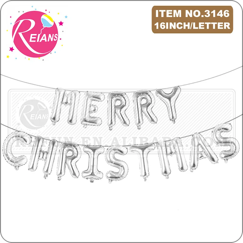 Праздничные рождественские украшения Счастливого Рождества фольгированные