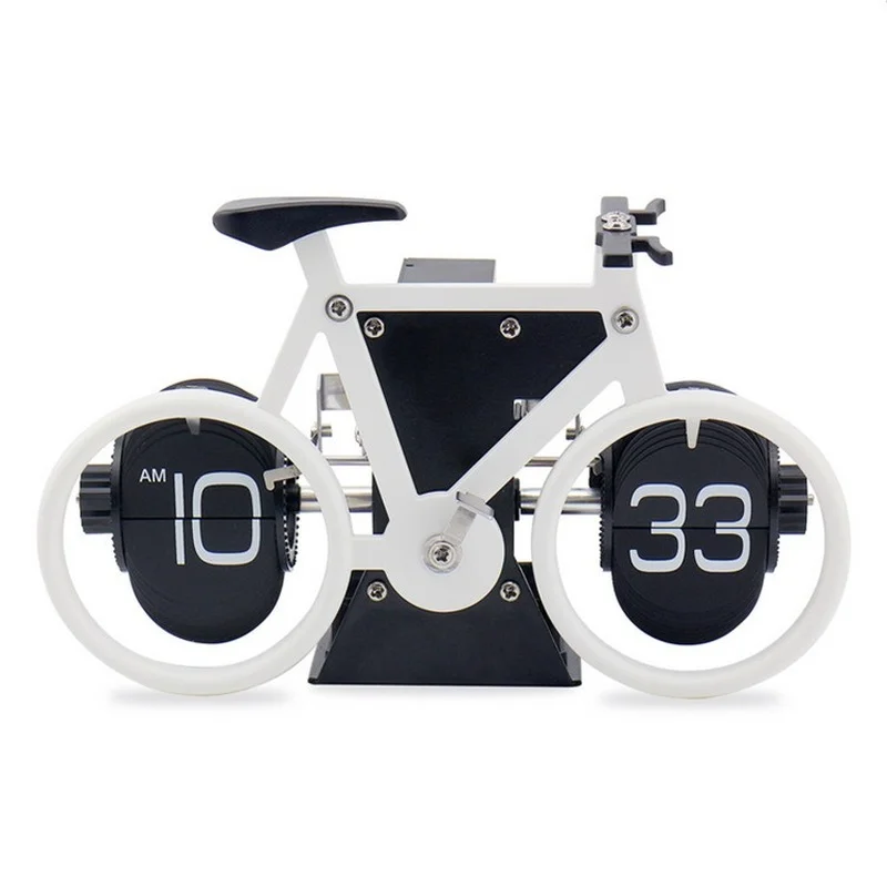 

Creative Flip Clock Bicycle Shaped Clock Table Alarm Travel Clock Home Decorative Home Decoration Accessories for Living Room