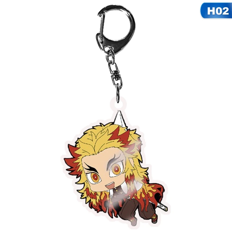 

Anime Demon Slayer Keychain Brinco Blade Of Ghost Key Chains Choker Kamado Tanjirou Same Jewelry Fans Gift