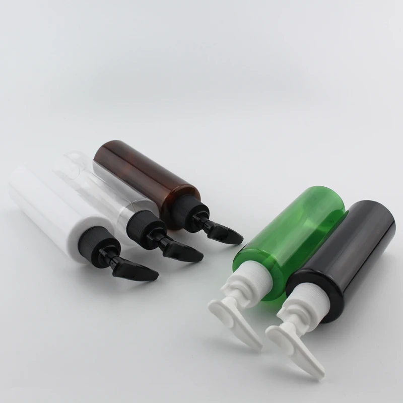 

150ml X 12 Green Black Empty Refillable Cosmetic Containers With Bayonet Pump Facial Cream Shampoo Whitening Cream PET Bottles