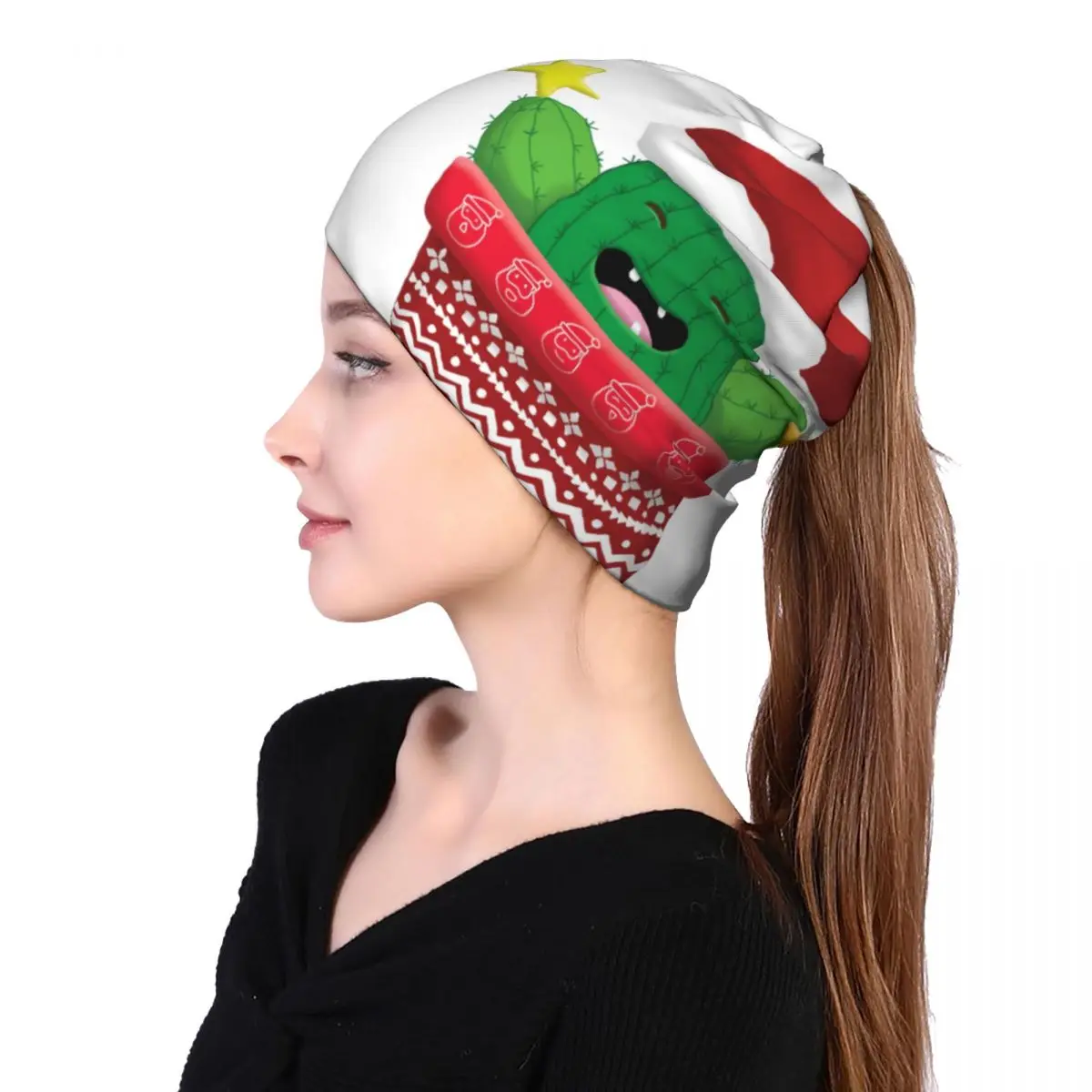

Merry Christmas Cactus Pots Flower Potted Plants Unisex multifunction beanie hat