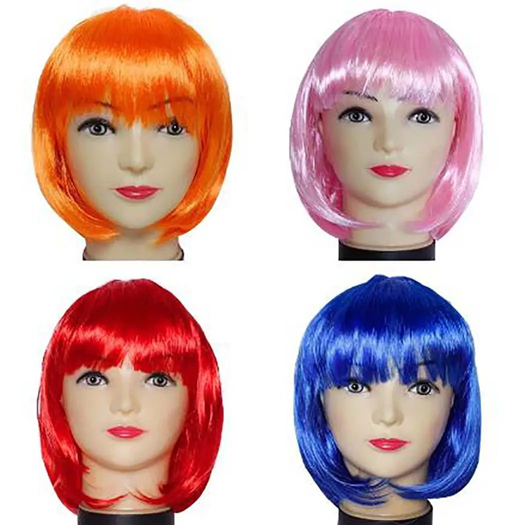 11 стиль короткий Боб натуральный парик термостойкие волокна волос Косплей