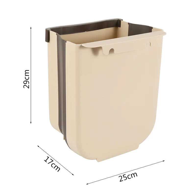 

8L Folding Waste Bins Kitchen Garbage Bin Foldable Car Trash Can Wall Mounted Trashcan for Bathroom Toilet Waste Storage Bucket