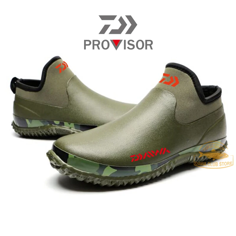 

Fishing Waterproof Shoes DAIWA New Outdoor Hiking Comfortable Short Tube Natural Rubber Rain Boots Men's Non-slip Rain Boots