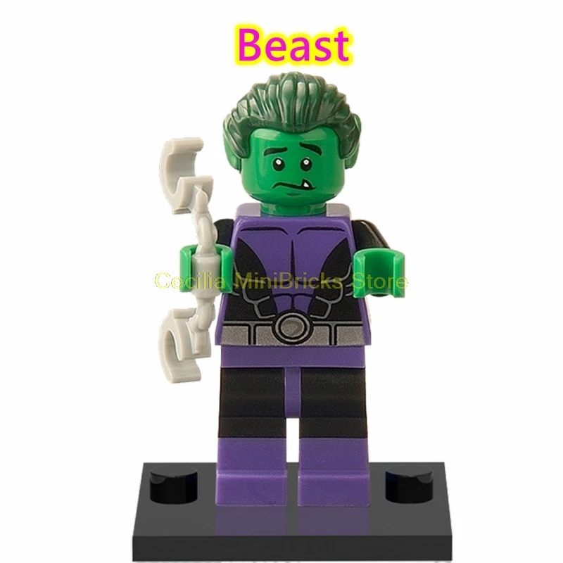 Beast X-men Марвел Росомаха Жан Грей проф X Магнето Apocalypse Rogue Thanos строительные блоки игрушки для детей - Цвет: Beast