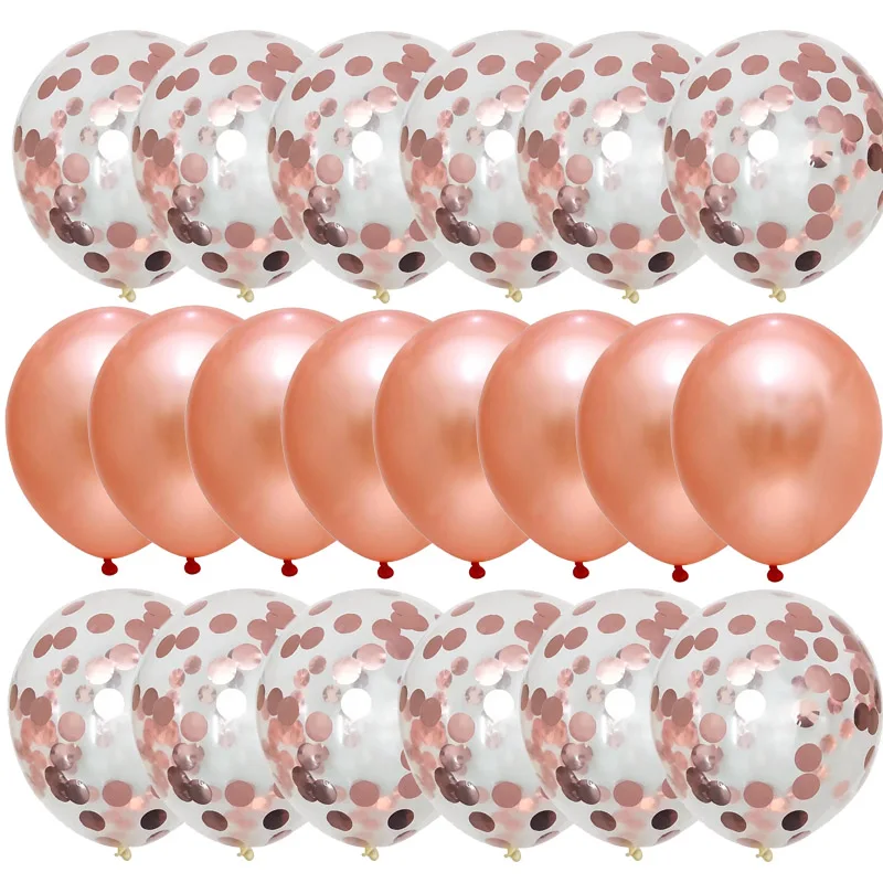 

20pcs 12" Rose Gold Confetti Balloon Birthday Party Decoration Valentine's Day Wedding Anniversary Latex Air Globals Kids Toys