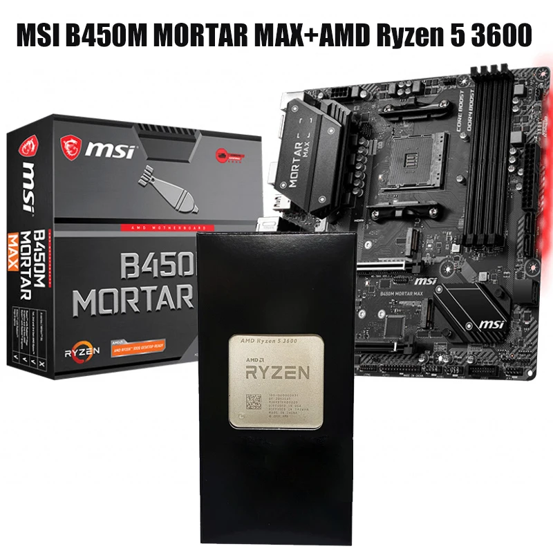 

Brand New MSI B450M MORTAR MAX Motherboard + AMD Ryzen 5 3600 Processor Set for Desktop DIY