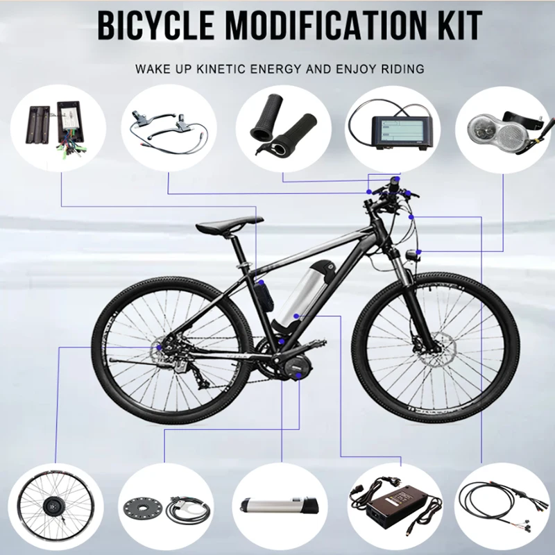 

36V 500W Electric Bike Conversion Kit with Battery 20" 24" 27.5" 700C 29" Wheel Eletric Ebike Kit 36V10AH Front Motor Tax free
