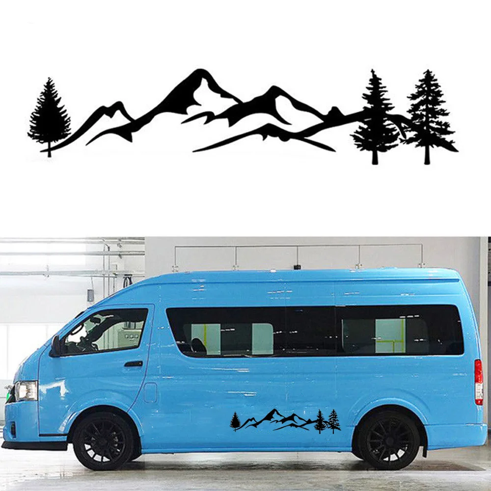 

1x Car Sticker With Personality And Beautiful Waterproof Tree And Mountain View Painting