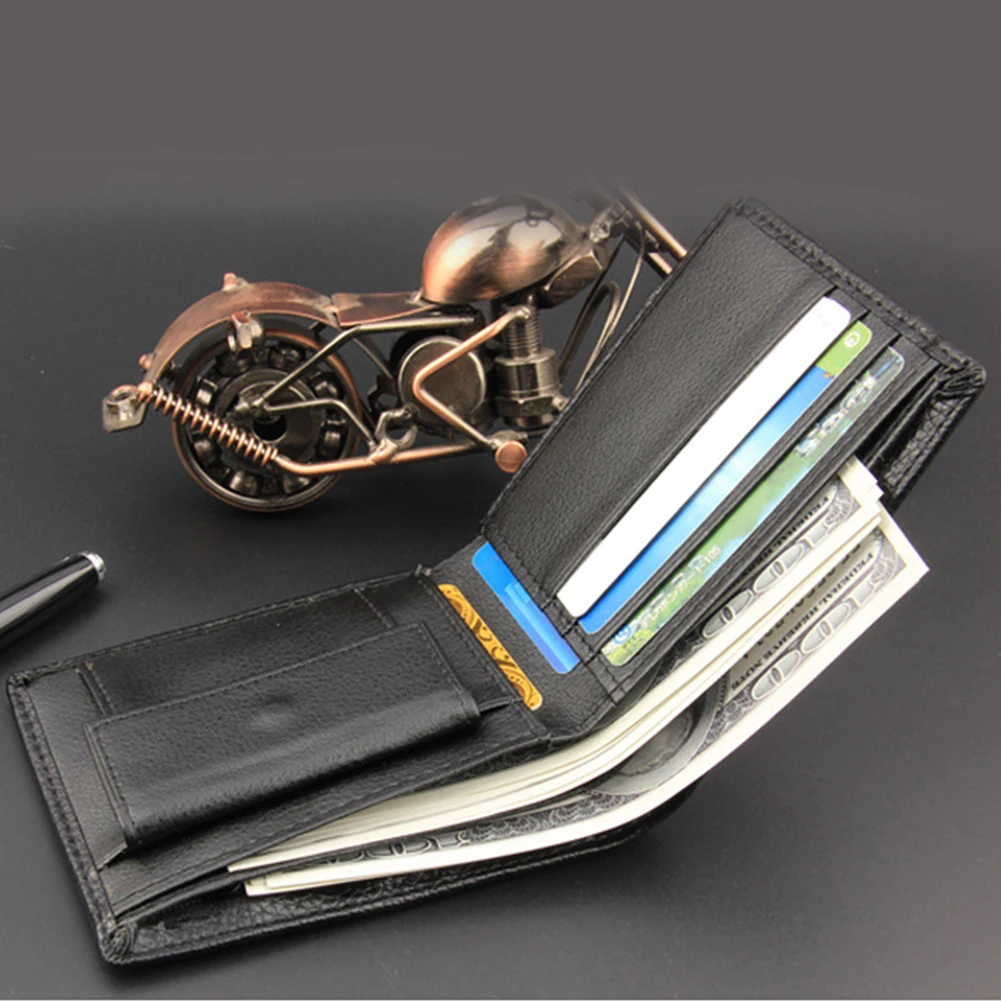 

Casual Card Holder Gift PU Leather Bifold Purse Simple Coin Portable Men Wallet Slim Practical Pocket Classic