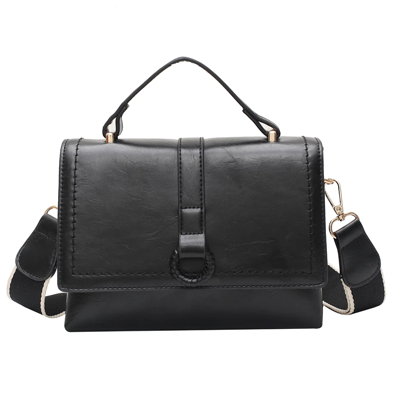 

Mini PU Leather Crossbody Bag for Women 2020 Designer Branded Shoulder Handbags Women's Fashion Tending Wide Shoulder Belt Bag