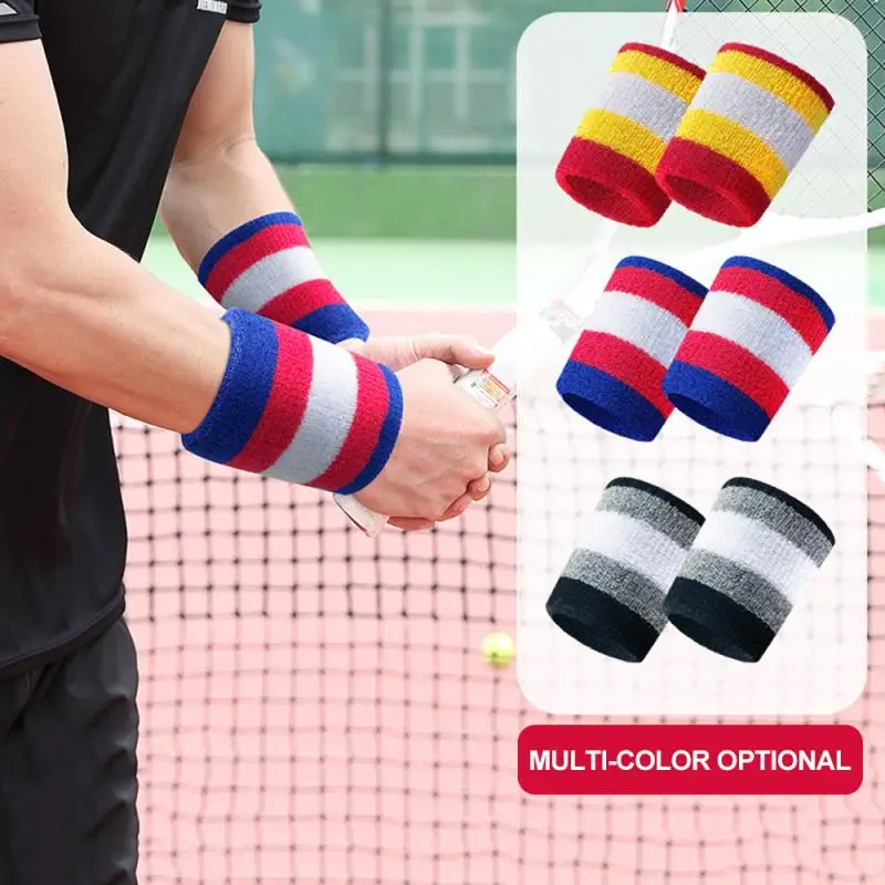 

2pcs Unisex Cotton Wrist Support Sweatband winter Sport Wrist Band Tennis Gym Yoga Sweat Wristband Fitness Sports Safety NEW