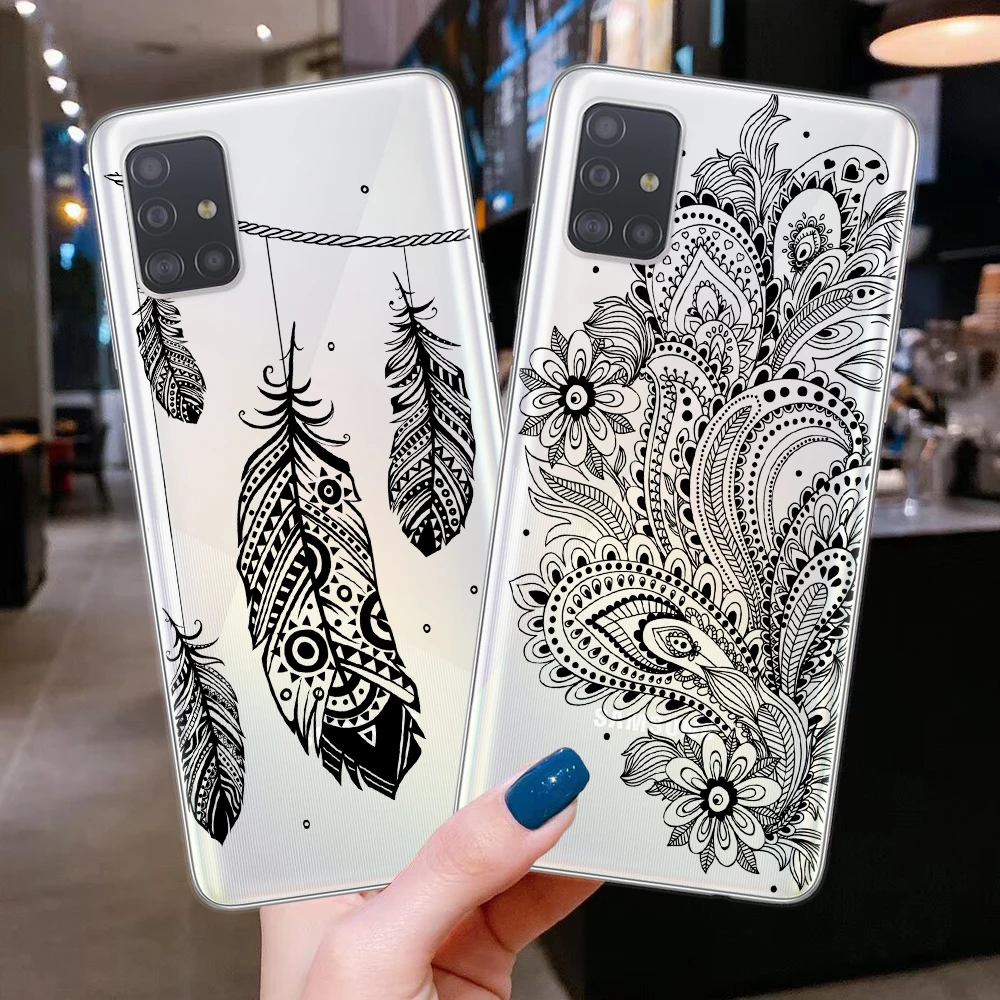 Чехол для телефона с кружевом мандалы и цветами мягкий чехол из ТПУ Samsung A10 A20 A30 A40