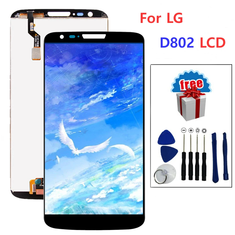 100% тестирование телефон ремонт Запчасти для LG G2 D802 D805 ЖК дисплей Дисплей с