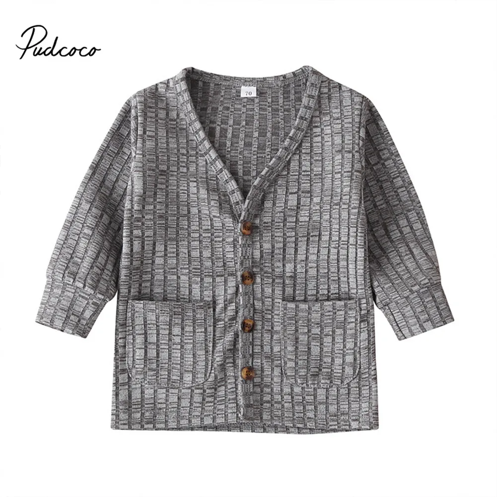 Pudcoco Knitted Cardigan Autumn Winter Cotton Sweater Top Baby Children's Clothing Boys Girls Jumper Kids Spring Wear New |