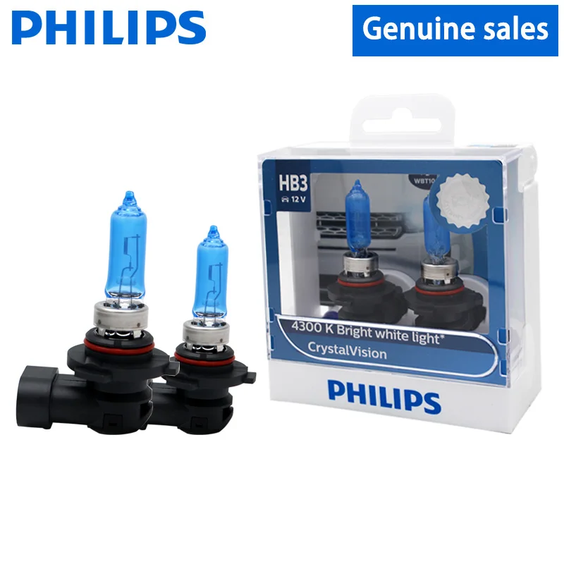 2X Philips HB3 9005 P20d 12 в 60 Вт Кристальное видение 4300 К яркий белый светильник