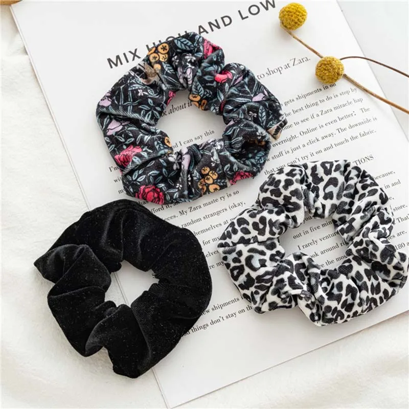 

3Pcs/set Velvet Elastic Hair Bands Hair Scrunchies Set Colorful Flannel Hair Rope Rings Loop Hair Accessories Ponytail Hairbands