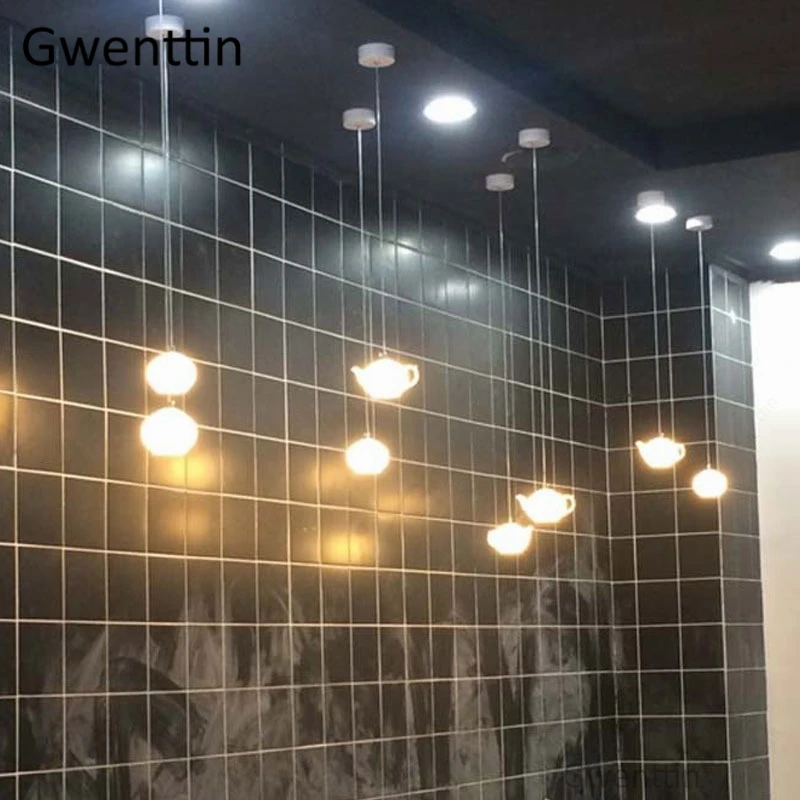Luces colgantes de tetera Led modernas para comedor, cocina, dormitorio, accesorios de iluminación, decoración nórdica Industrial para el hogar
