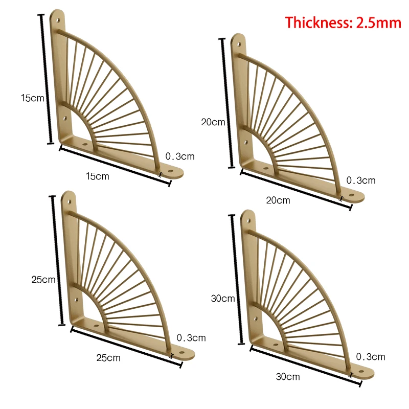 2Pcs/Set Heavy Duty Metal Bracket Shelves Tripod 6/7.8/10/12Inch Shelf Corner Brace Support Wall Hanging With Screws | Обустройство