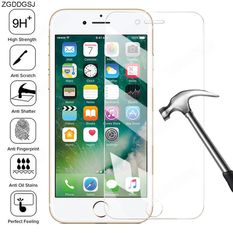 

Закаленное стекло 9H для Apple iPhone 6 7 8 Plus 5 SE 2020, защитное стекло на iPhone XS 11 12 Pro Max X XR, Защитная пленка для экрана