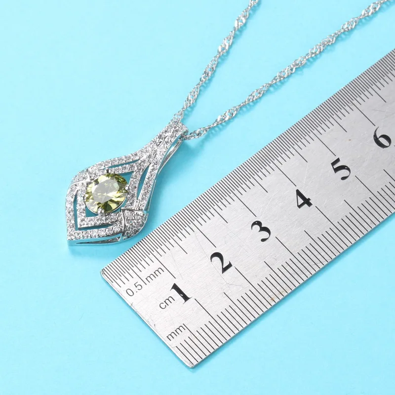 Уникальные Ювелирные наборы из серебра 925 пробы с оливковым и зеленым кубическим