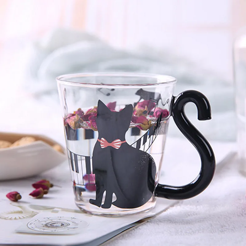Кружки для чая 300 мл милая стеклянная кружка с музыкальной нотой красивая ручка