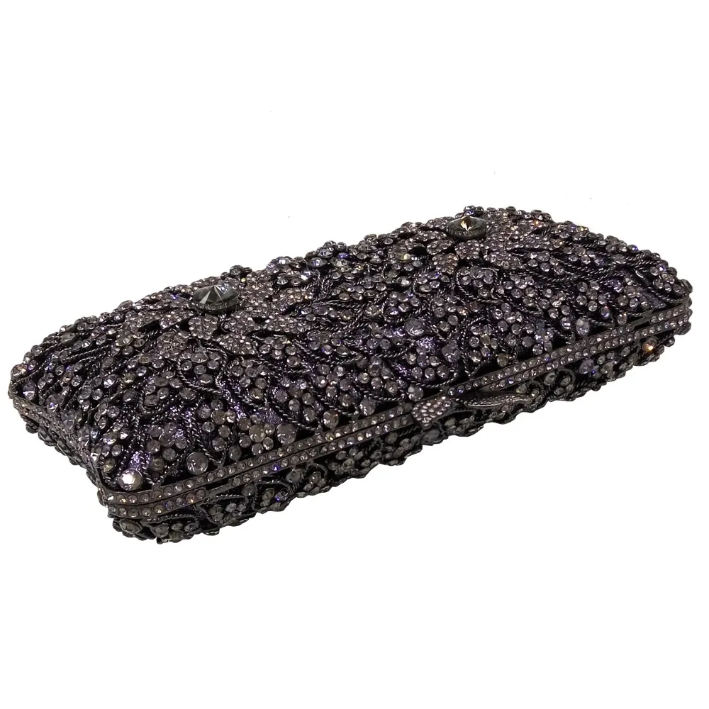 Женский вечерний клатч элегантная Ажурная сумочка с цветами и кристаллами