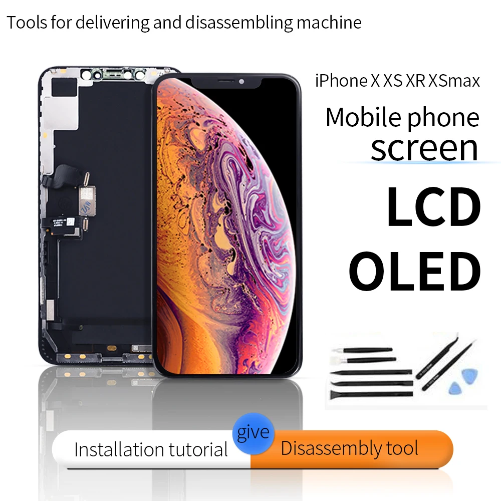 Протестированный ЖК-дисплей Pantalla для iPhone X lcd 10 XS экран ЖК-дисплей кодирующий преобразователь сенсорного экрана в сборе для iPhone XS Max XR OLED