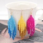 Женские Висячие серьги Go2Boho с перьями, ювелирные изделия в стиле бохо с бусинами Миюки, 2021