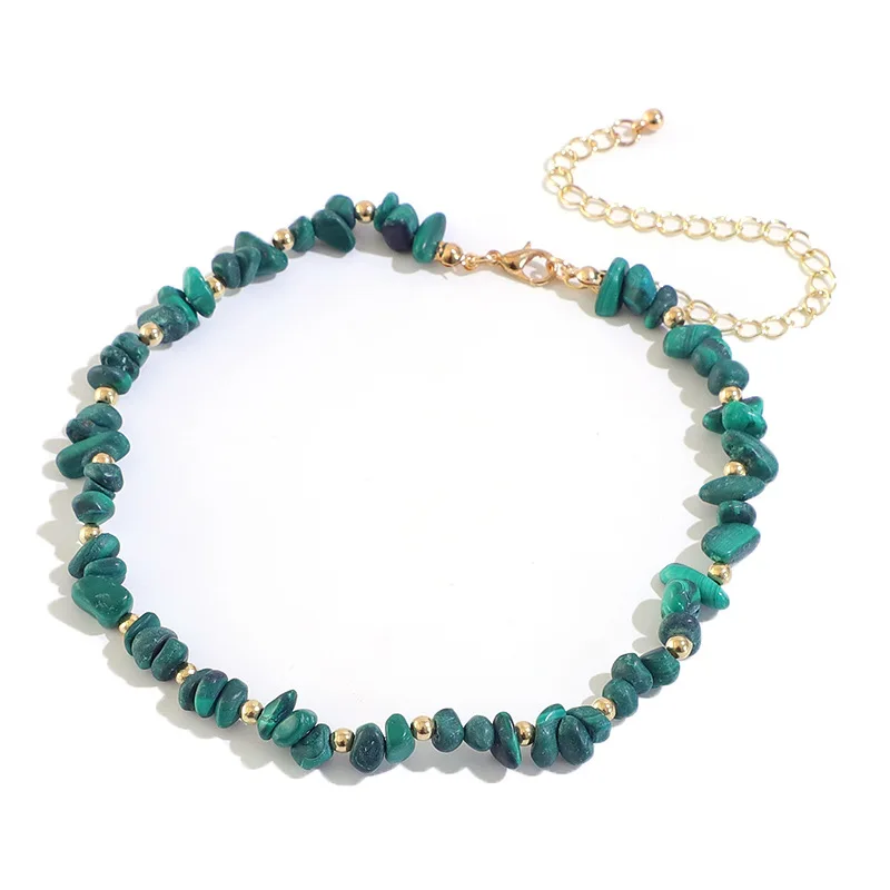 

Autumn 2021 New Personality Fashion Irregular Turquoise Necklace Retro Simple Handmade Item Clavicle Chain Gift Wholesale