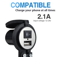 tioodre usb car charger motorcycle usb charger dc 12v with switch socket plug waterproof adapter motorbike phone charger