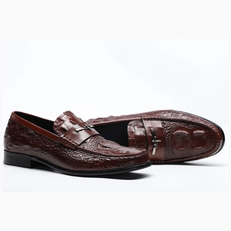 2020 Mens Casual Genuine Leather Flats Loafers Comfortable Business Wine Red Black Formal Boat Shoes Men British Leather Shoes