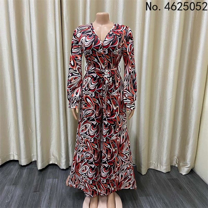 Африканский комбинезон с принтом Дашики Модный женский длинным рукавом из