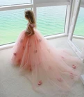 Пляжное свадебное платье с цветочным принтом для девочек, румяна, пачка с оборками, 2020, для девочек, пышные платья для малышей, детские платья на день рождения