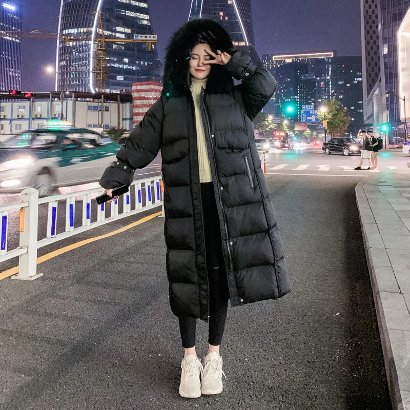 HAYBLST бренд Eiderdown пальто женское зима размера плюс пиджак XL Kawaii корейский Стиль парки модная Длинная женская одежда плотная