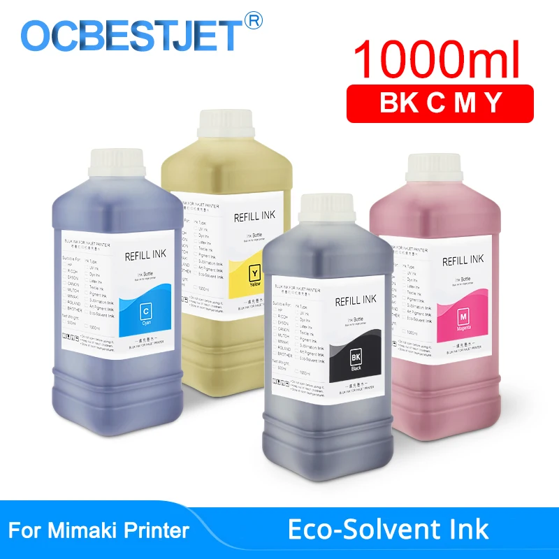 Чернила для Mimaki DX5 DX7 JV300 JV150 JV33 JV34 JV2 JV3 JV4 JV5 экологичные сольвентные чернила 1000 мл 4