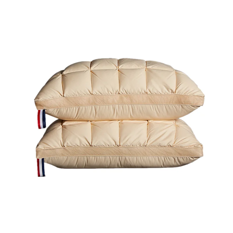 

Подушка для кровати с гусиным пухом и перьями для сна, подушка для пятизвездочного отеля, Бархатная подушка для шеи