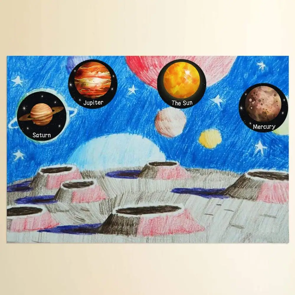 

100/200X Solar System Planet Paper Sticker Outer Space Birthday Party Decor Sealing Sticker Kids Astronomy DIY Paper Sticker Tag